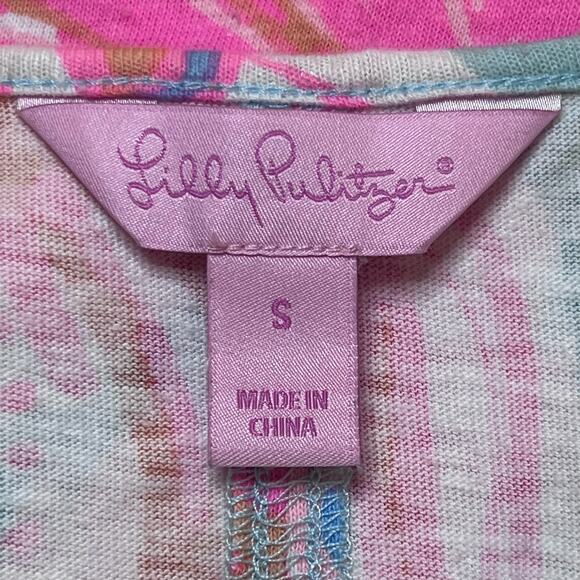 Lilly Pulitzer Linen Blend Coastal Print Dress with Pom-Pom Trim Size Small - Picture 8 of 11